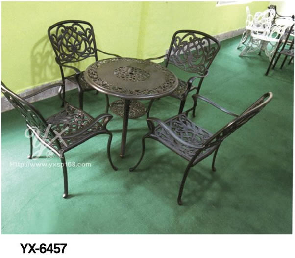 Outdoor cast aluminum table and chair series 6457