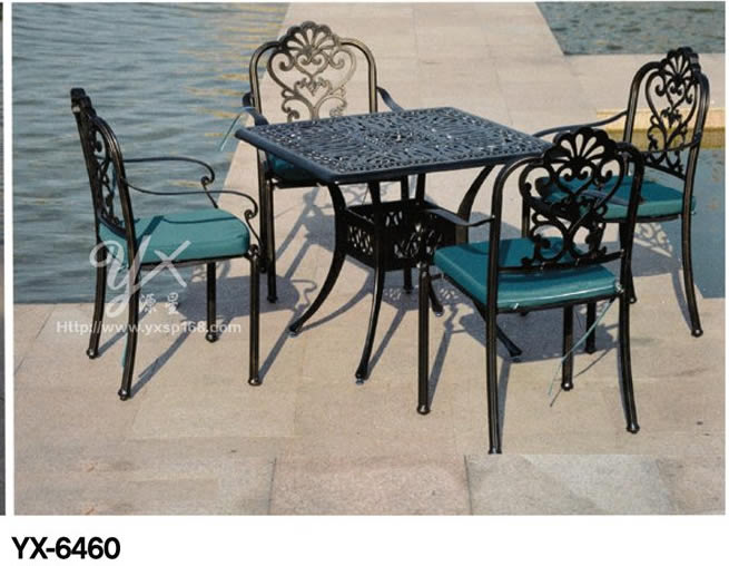 Outdoor cast aluminum table and chair series 6460