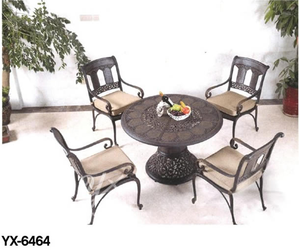 Outdoor cast aluminum table and chair series 6464