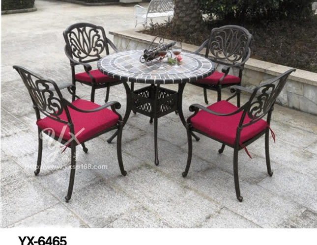 Outdoor cast aluminum table and chair series 6465